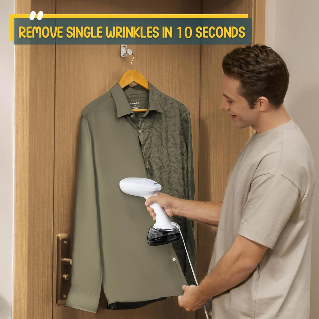 Handheld Clothes Steamer 1200W – Portable Wrinkle Remover (White)